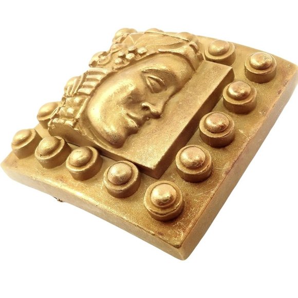 Authentic! Barry Kieselstein Cord 18k Yellow Gold Women Of The World Pin Brooch - Picture 3 of 9